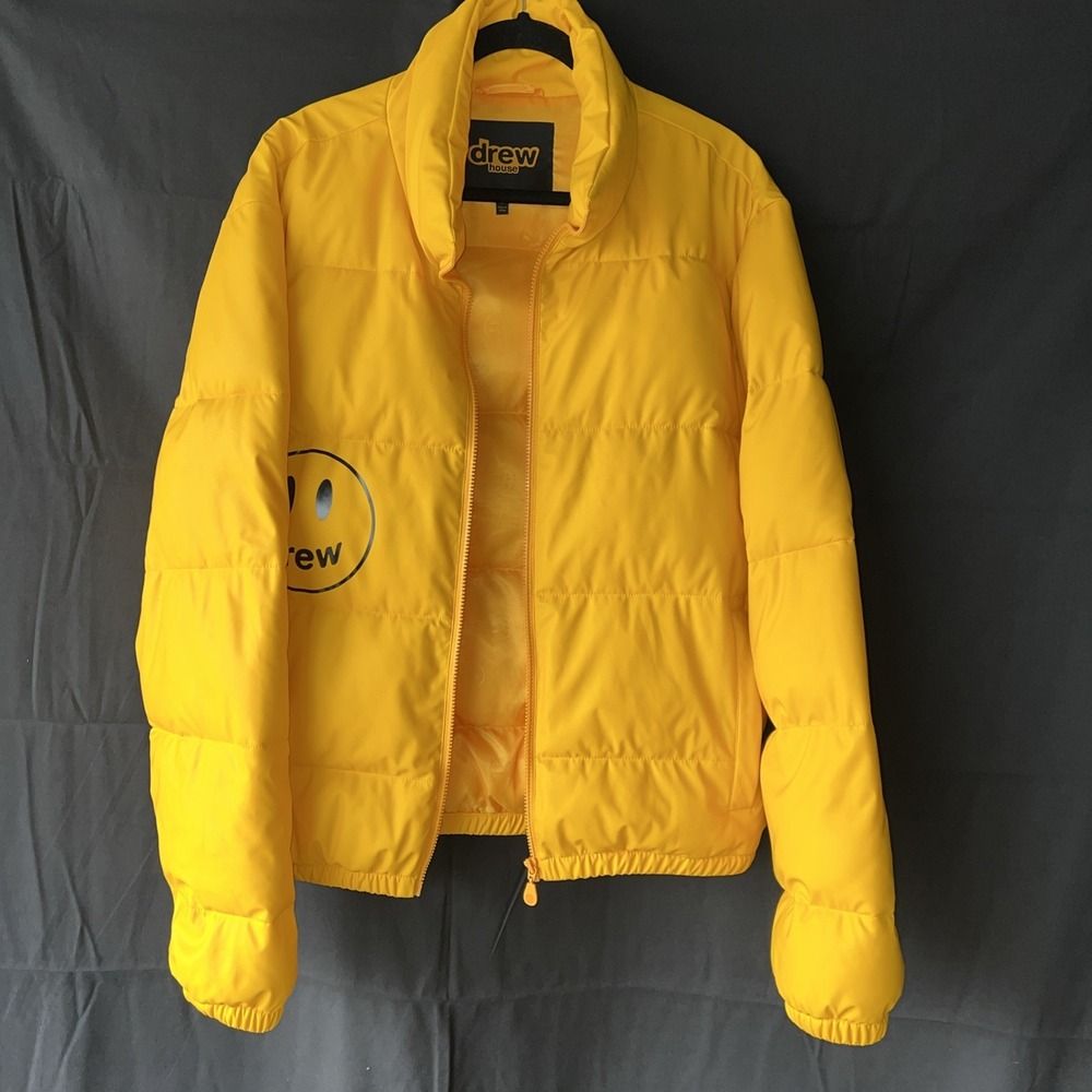 Drew House Mascot Puffer Jacket Golden Yellow- Size L. …b32